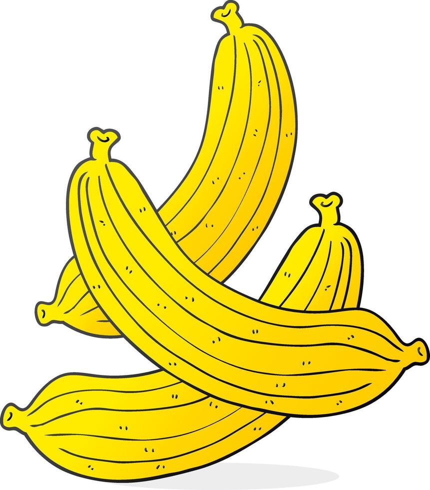 freehand dragen tecknad serie bananer vektor