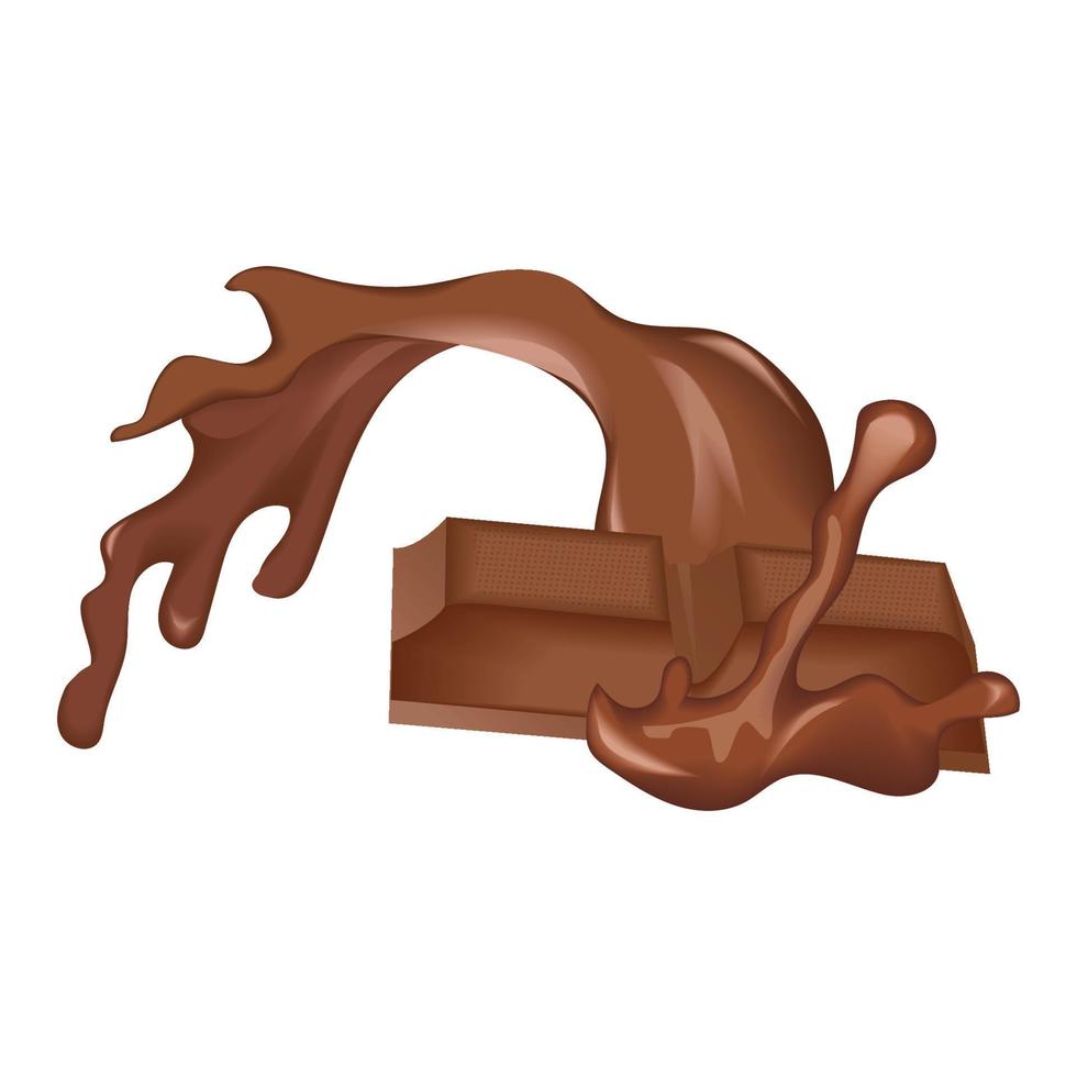 Schokoriegel und geschmolzene Schokolade vektor