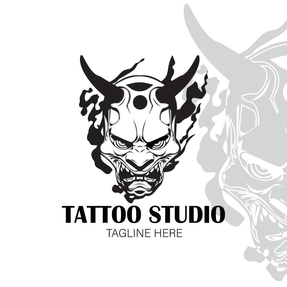 Japanisches Masken- und Tattoo-Studio vektor