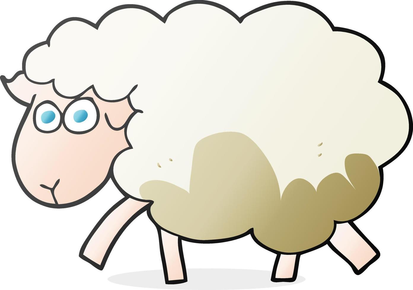 freihändig gezeichnete Cartoon schlammige Schafe vektor