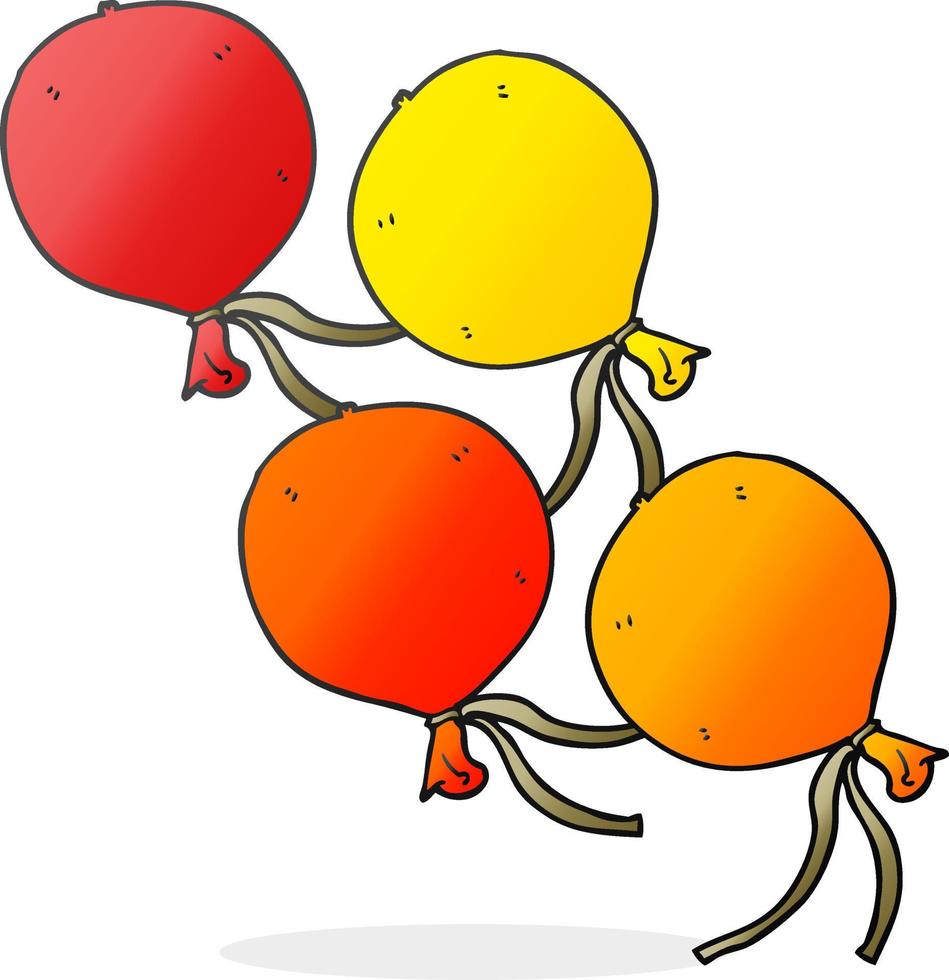 freehand dragen tecknad serie ballonger vektor