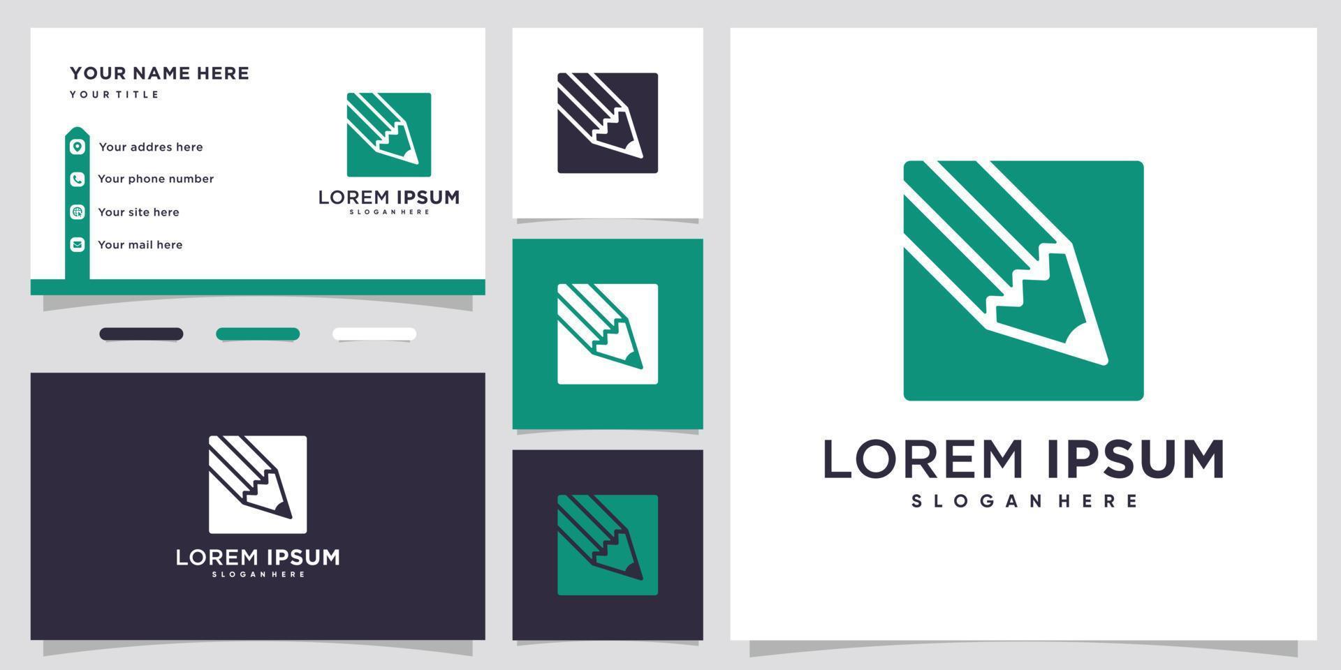 penna logotyp design med stil och kreativ begrepp vektor