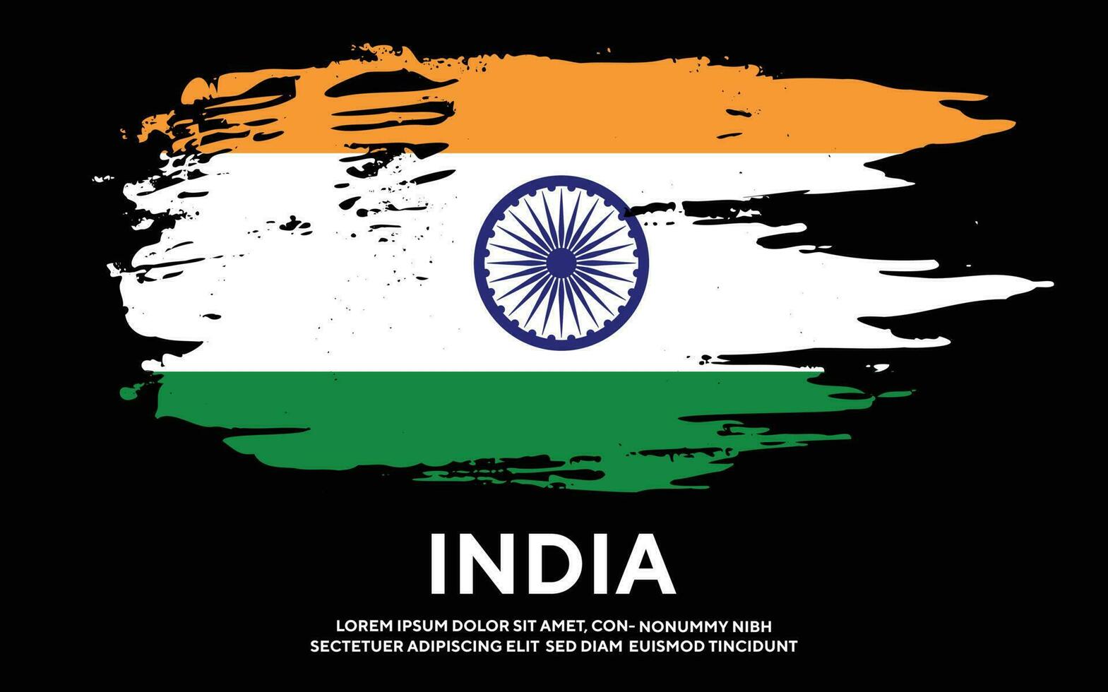 färgrik ny Indien grunge textur flagga design vektor