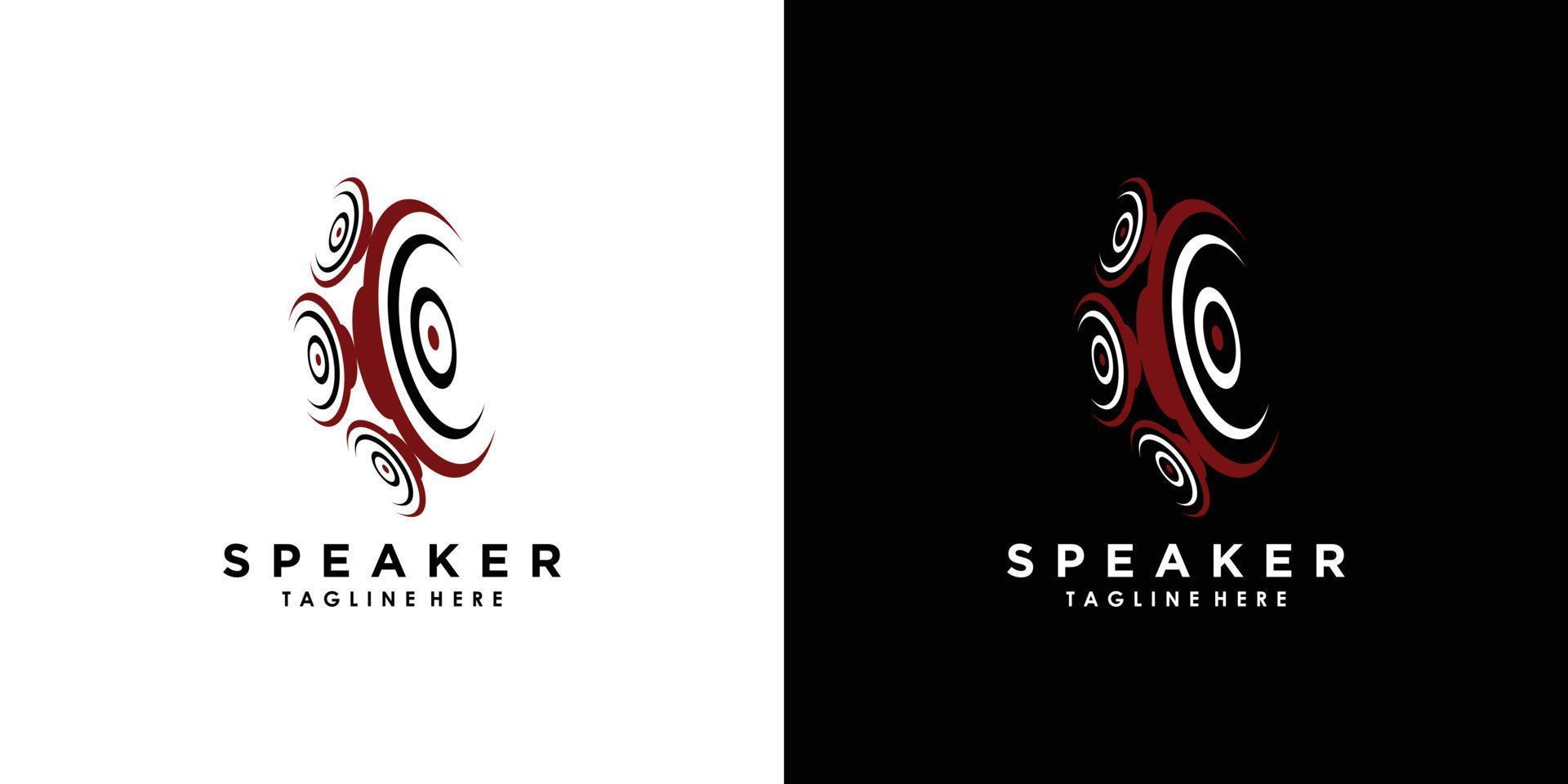 Lautsprecher-Soundsystem-Logo-Design mit kreativem Konzept-Premium-Vektor vektor