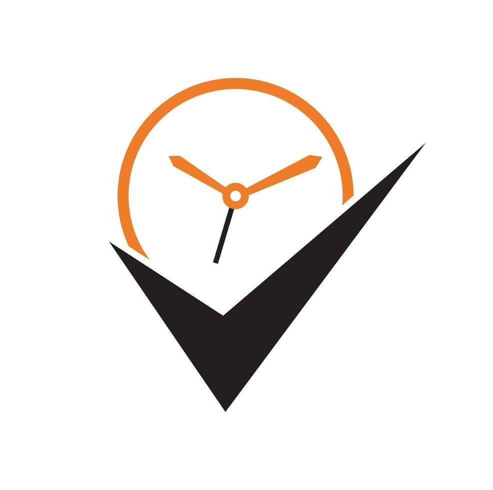 Check-Time-Logo-Design-Vorlage. Stoppuhr-Logo. vektor