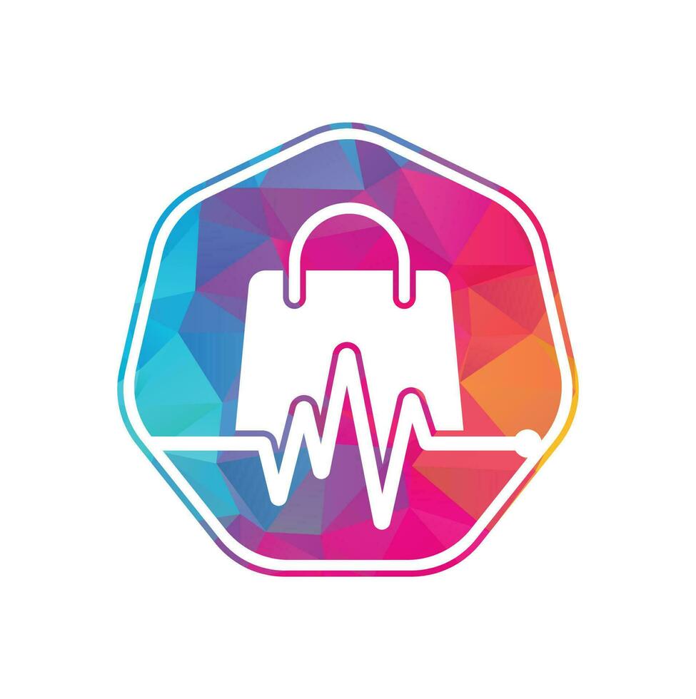 Puls-Shop-Logo-Vorlage-Design-Vektor. Logo der Gesundheitstasche entwirft Konzeptvektor. Gesundheits-Shop-Logo-Vorlage vektor