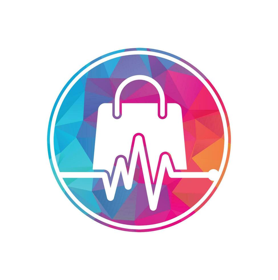 Puls-Shop-Logo-Vorlage-Design-Vektor. Logo der Gesundheitstasche entwirft Konzeptvektor. Gesundheits-Shop-Logo-Vorlage vektor