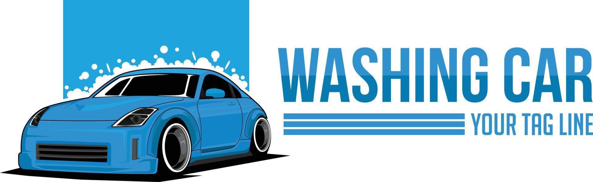tvätta bil logotyp vektor