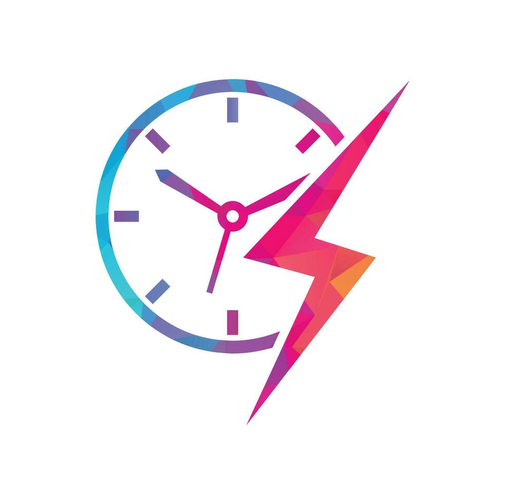 Flash-Zeit-Vektor-Logo-Design. Donnerzeit-Logo-Symbolvektor. vektor