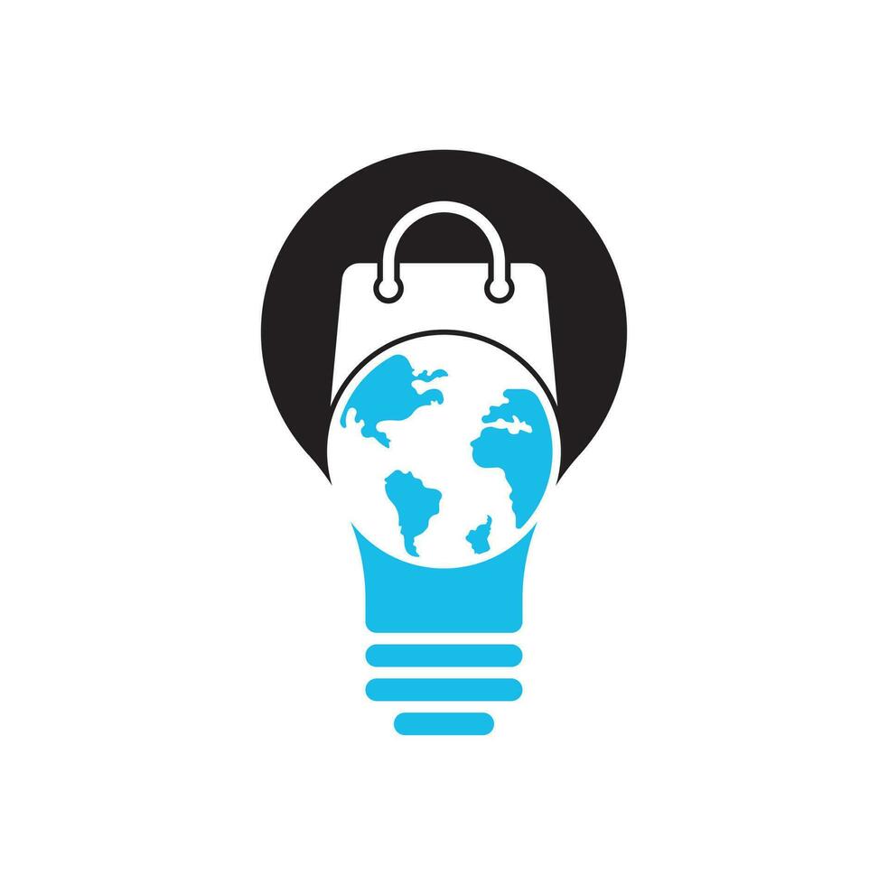 World Shop Birnenform Konzept Logo Vorlage Design Vektor. Symbol oder Symbol für Erde und Verkauf. Globus und Markt-Logo-Design-Vorlage. vektor