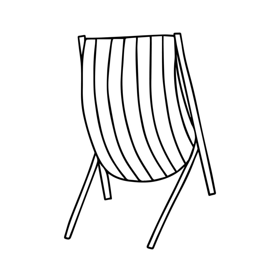 hand dragen klotter strand stol illustration. vektor strand stol isolerat