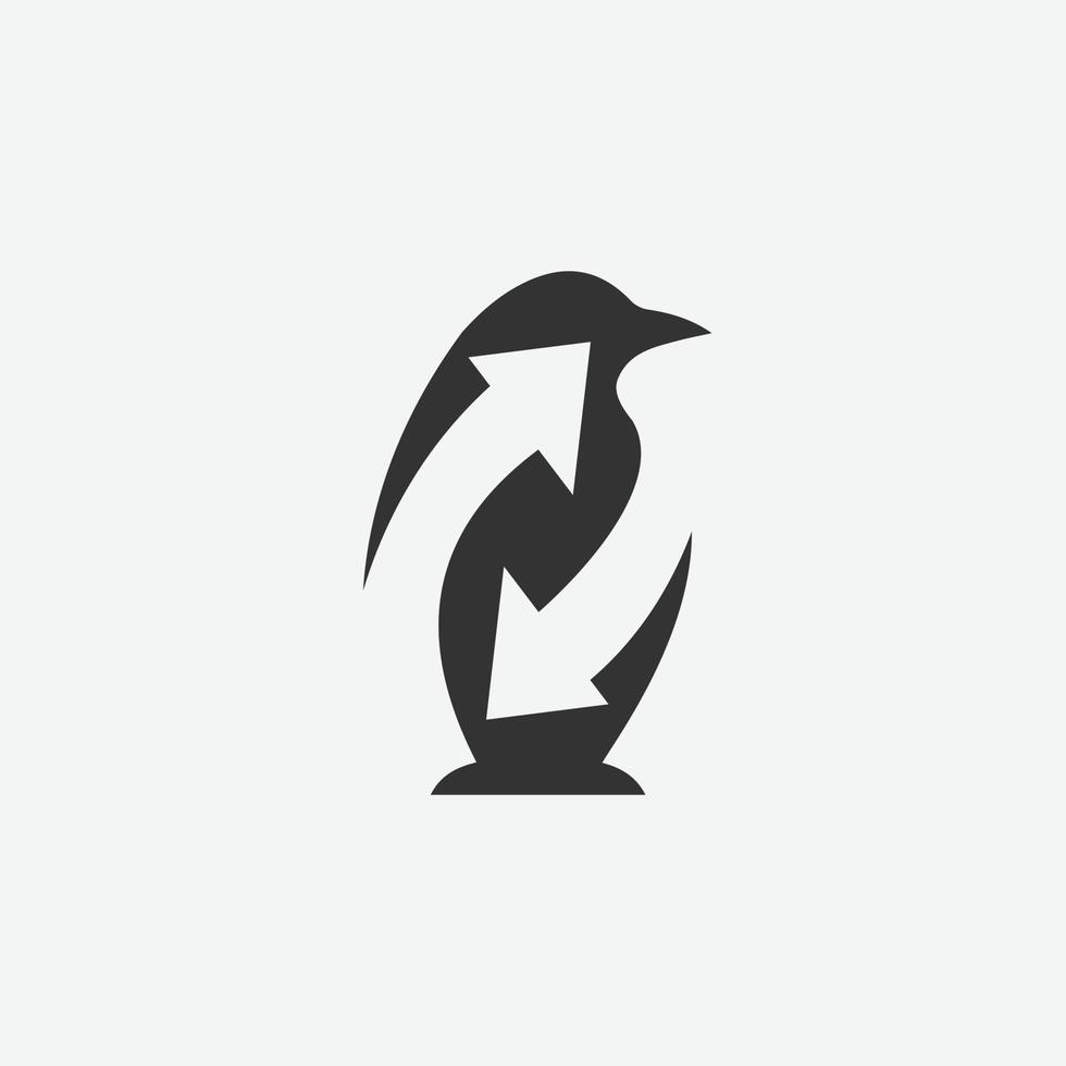 pingvin logotyp mall vektor bild
