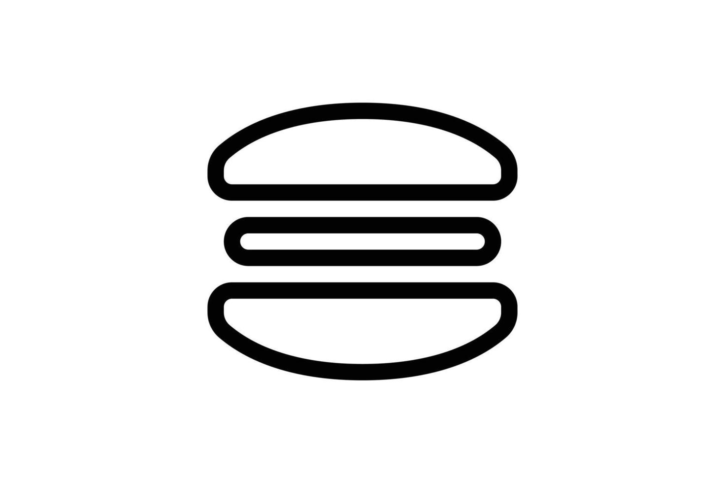 Hamburger Symbol Fastfood Linienstil kostenlos vektor