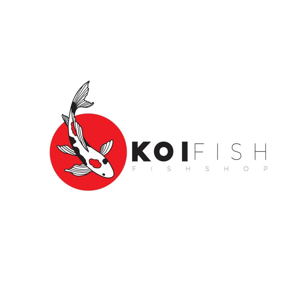 Koi-Fisch-Logo-Vorlage - abstrakte Designelemente für die Dekoration im modernen minimalistischen Stil für Social-Media-Posts, Geschichten, für Handwerkerschmuck vektor