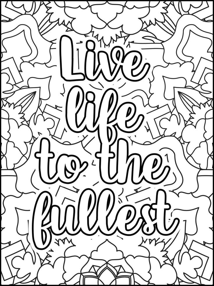 motiverande citat målarbok. inspirerande citat målarbok. positiva citat målarbok. bra vibrationer. motiverande svordom. motiverande typografi. vektor