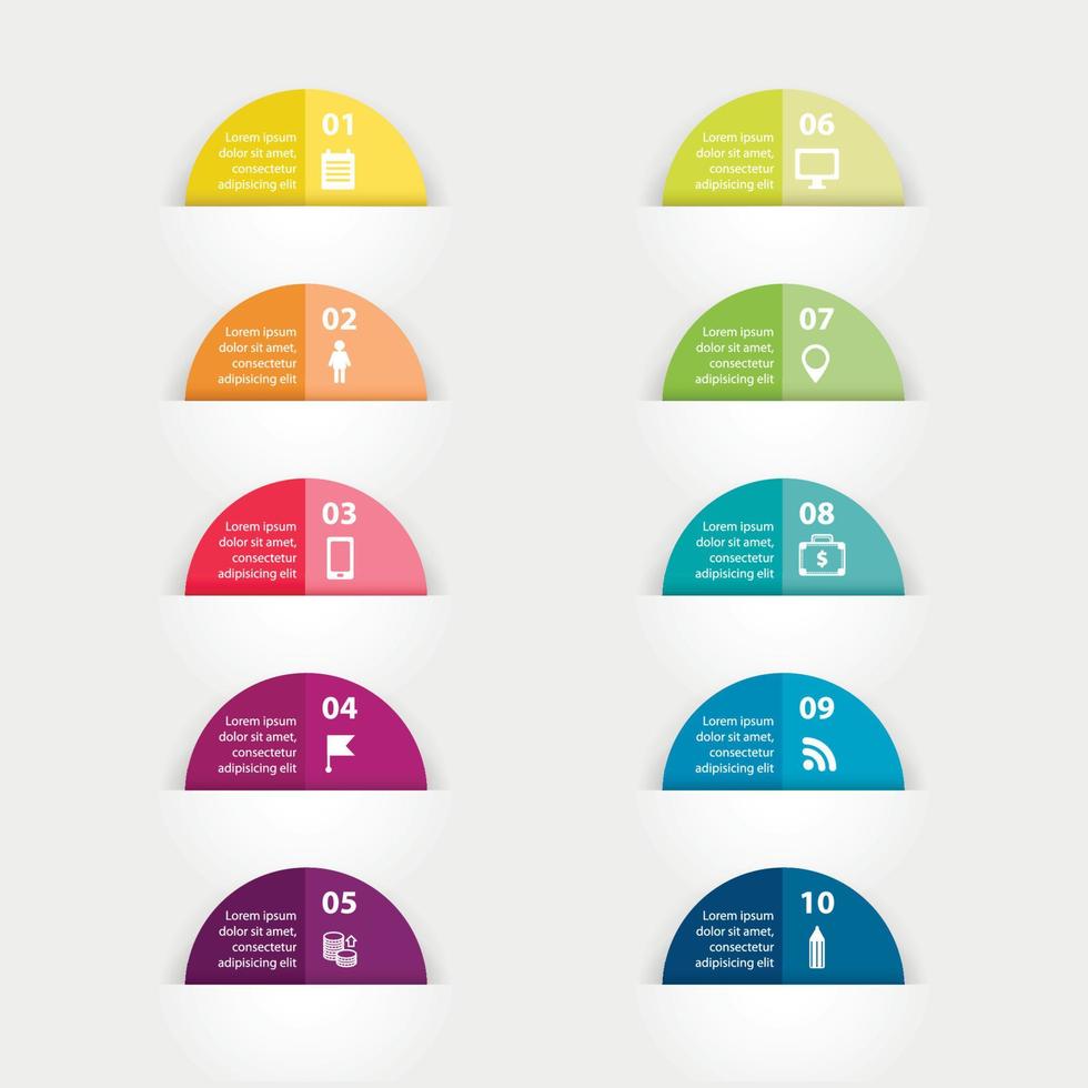 Vektorpapierflaggenaufkleber und -etiketten mit realistischen Schatten für Infografik-Set. vorlage für diagramm, grafik, präsentation und diagramm. bunt. vektor