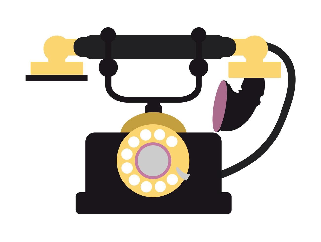 Vintage-Telefon Telefon-Icon-Design vektor