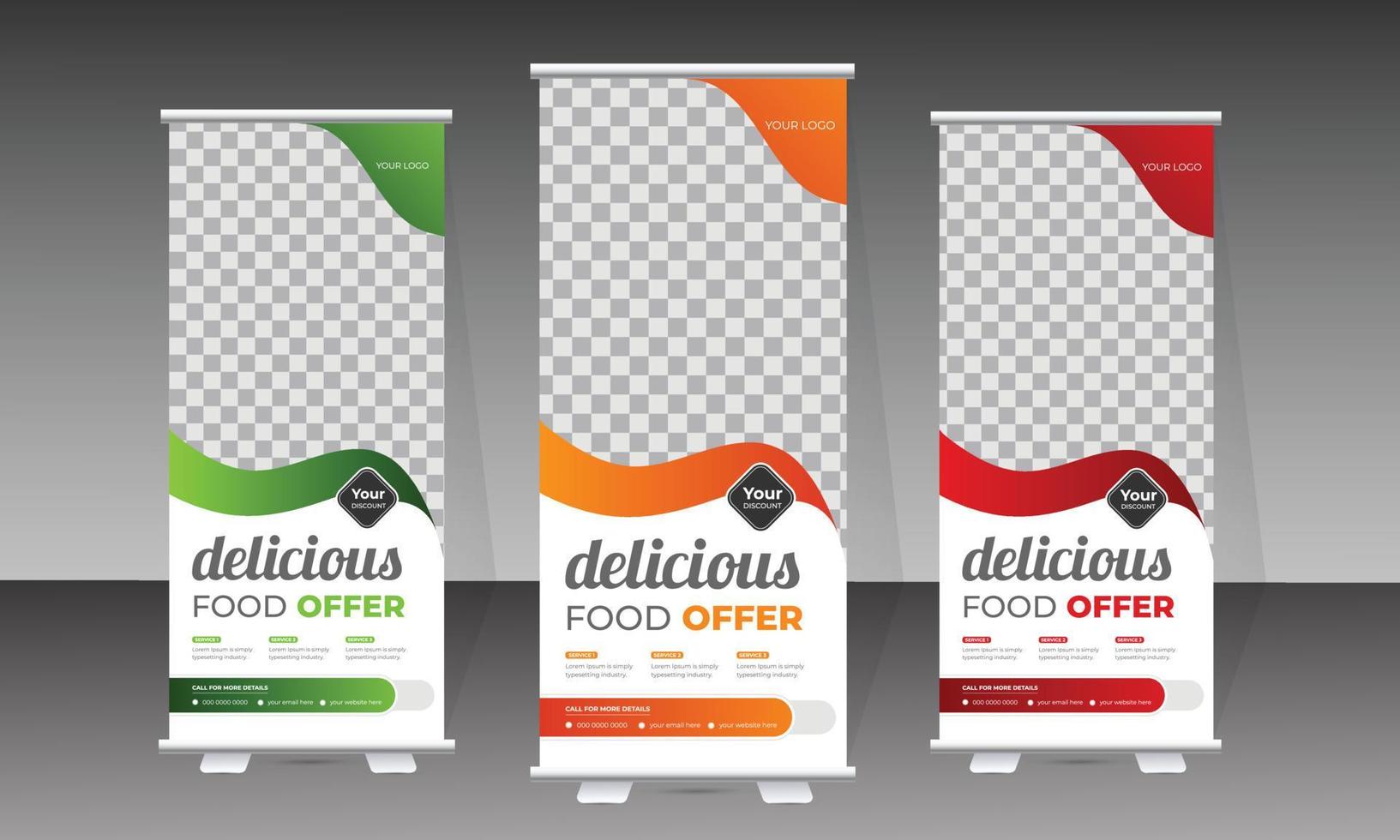 Lebensmittel-Rollup-Banner-Design vektor