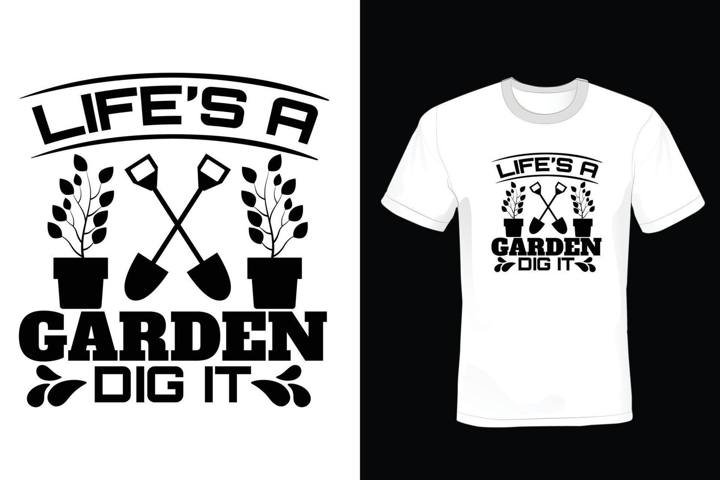 Garten-T-Shirt-Design, Vintage, Typografie vektor