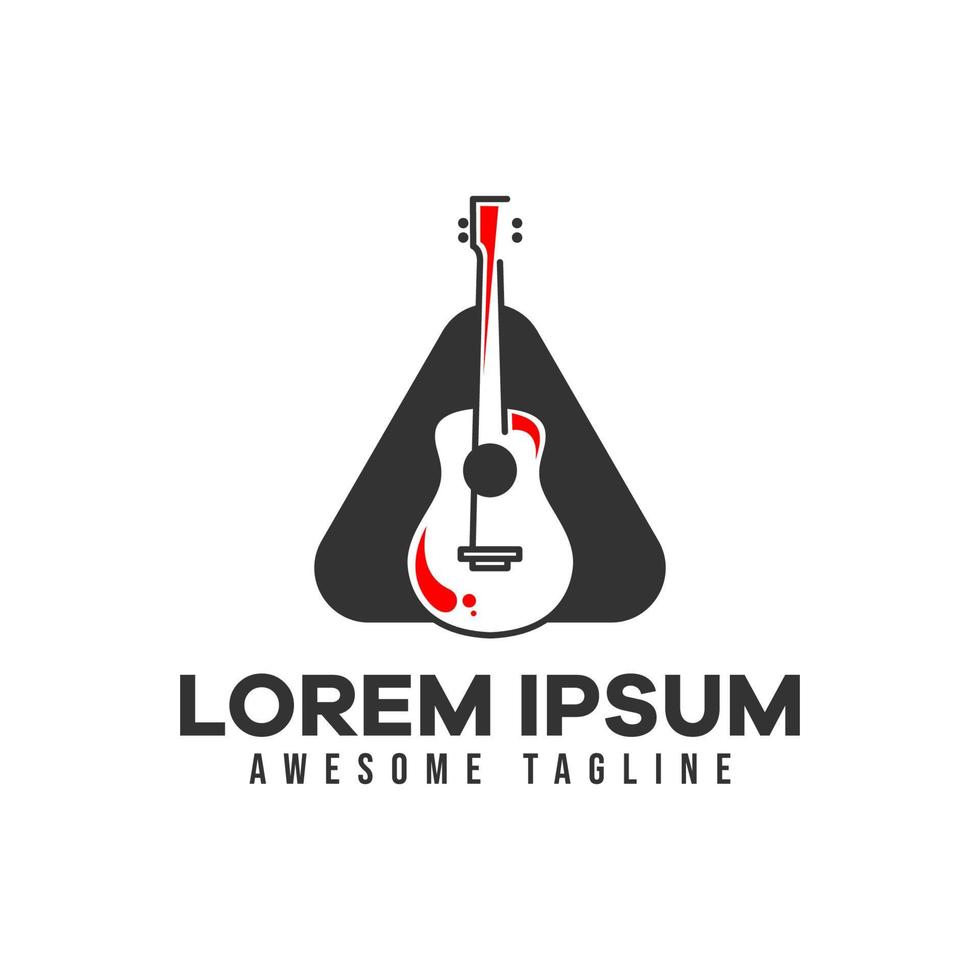 Gitarren-Musikinstrument-Logo. fit für Musik-Logo-Vorlage. flache farbart der vektorillustration vektor