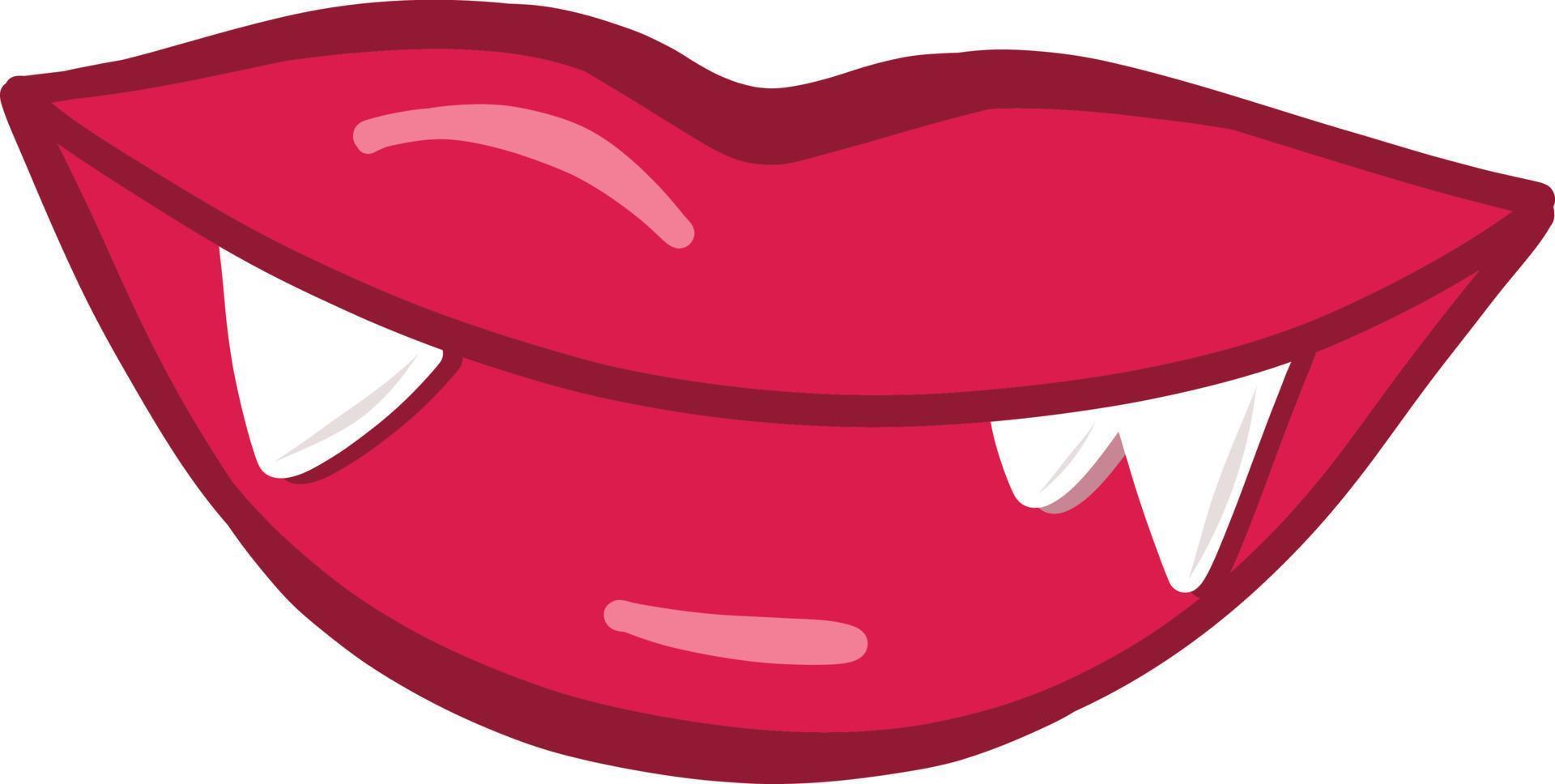 Comic-Ausdruck des bösen Mundes isoliert. rote Lippen. vektor