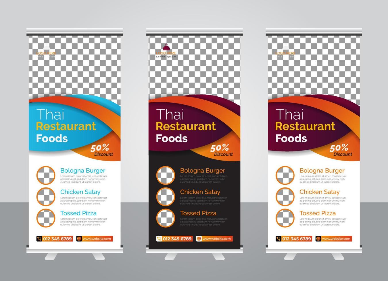 Restaurant-Rollup-Banner-Design-Vorlage vektor