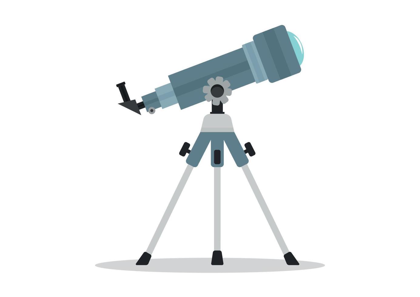 Weltraumteleskop-Clipart im flachen Stil isoliert auf weißer Hintergrundvektorillustration vektor