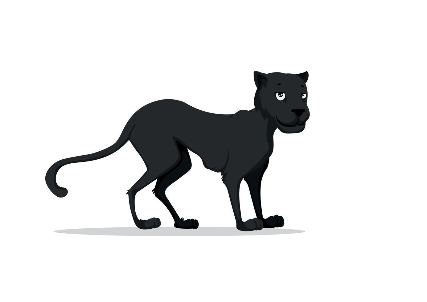 Cartoon schwarzer Panther isoliert auf weißem Hintergrund Vektor-Illustration vektor