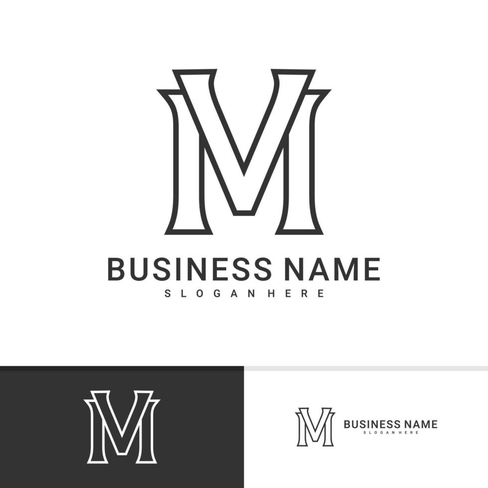 initial mv logotyp vektor mall, kreativa mv logotyp designkoncept