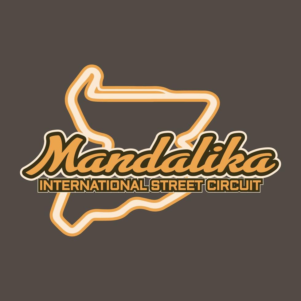 mandalika internationales straßenkurs-logo-design. für verschiedene Zwecke mit Vektordateien vektor