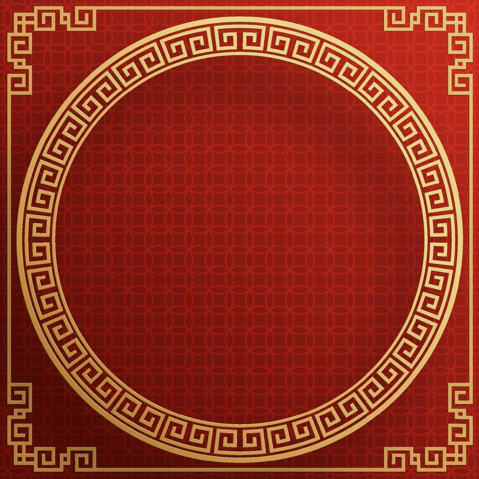 kinesisk ram bakgrund röd och guld färg med asiatiska inslag. vektor