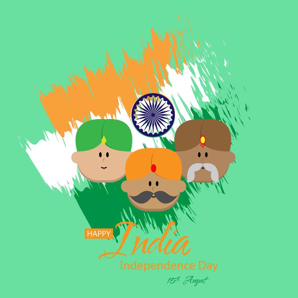 grußkarten zum unabhängigkeitstag indien. geeignet für die Veranstaltung des indischen Unabhängigkeitstages vektor