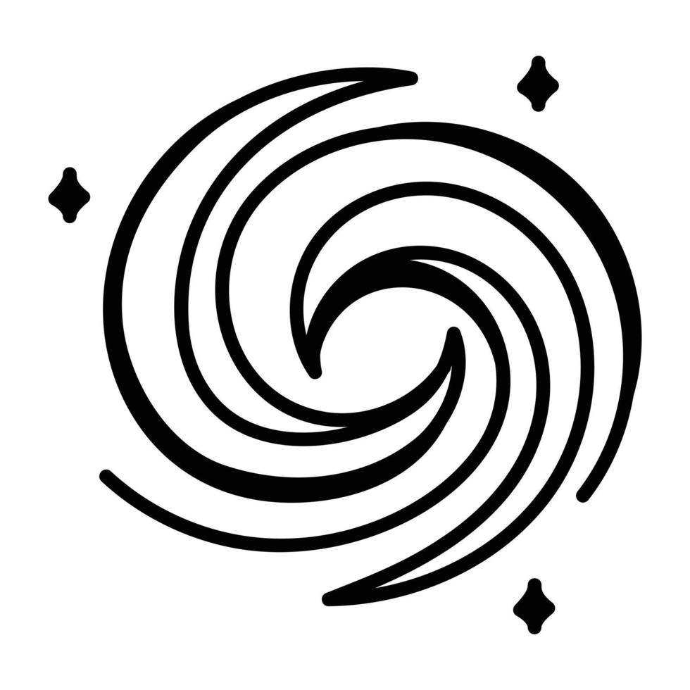eine praktische Doodle-Ikone der Galaxie vektor