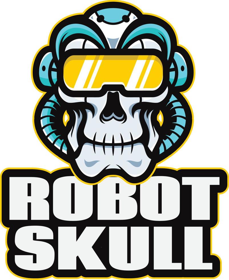 Logo-Roboterschädel-Illustrationen vektor