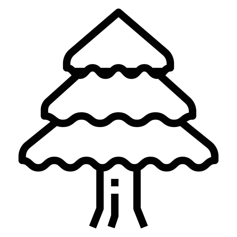 Baum Vektor Liniensymbol, Holz