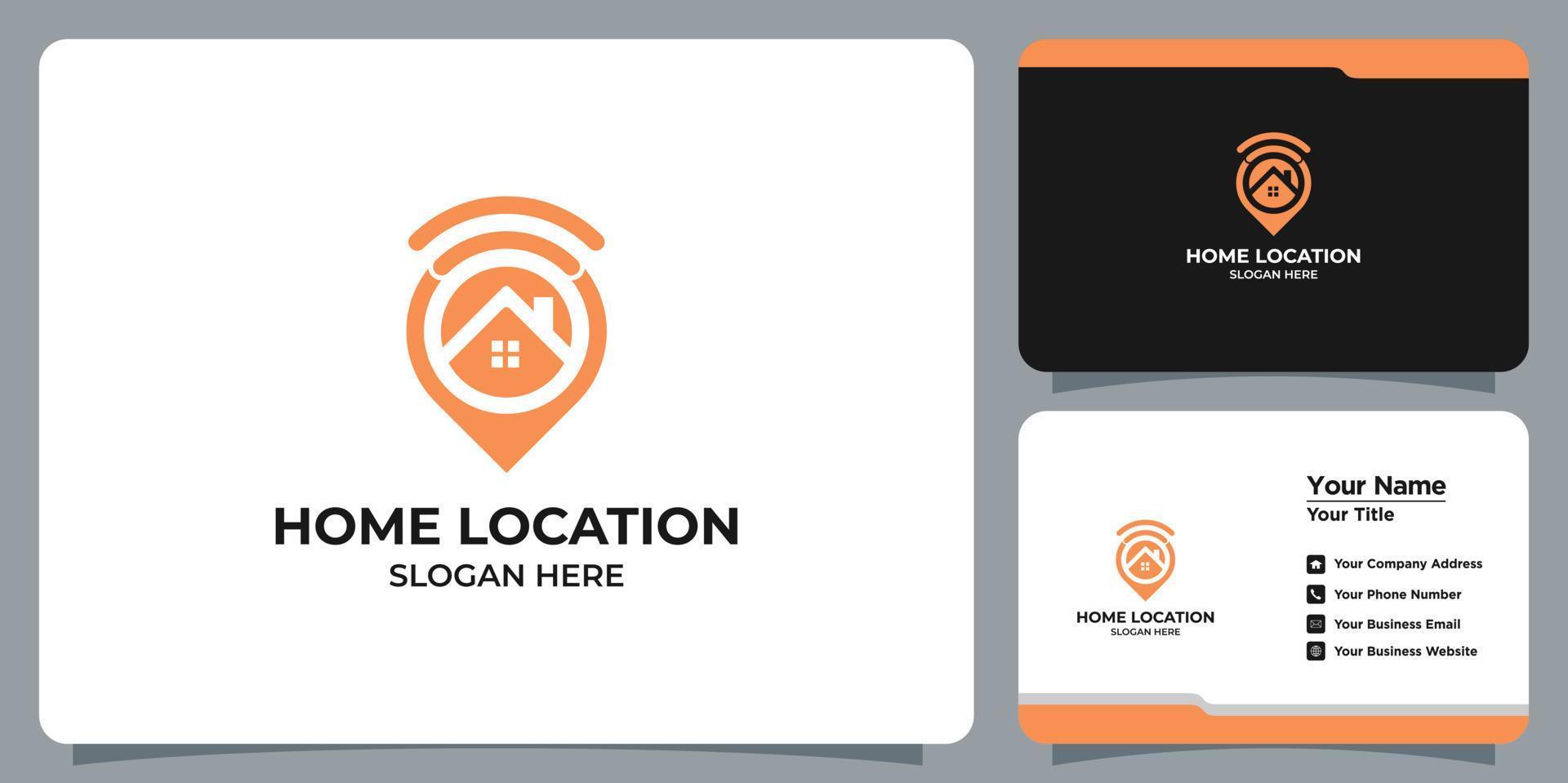 minimalistisches Home- und Location-Logo-Set mit Visitenkarten-Branding vektor