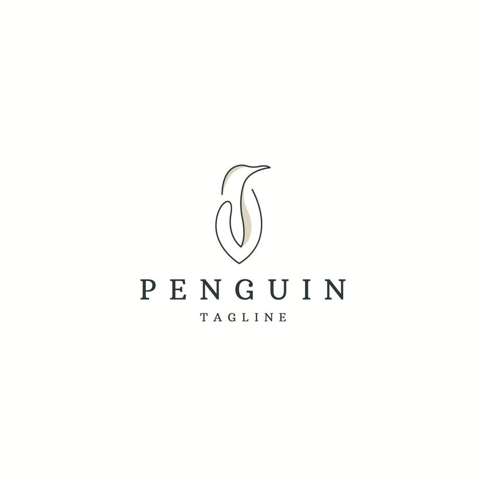 Pinguin-Tier-Logo-Icon-Design-Vorlage flache Vektorgrafiken vektor