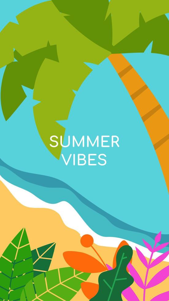 hej sommar vektorillustration för sociala medier designmallar bakgrund med kopia utrymme för text. sommar landskap bakgrund för banner, gratulationskort, affisch och reklam. vektor