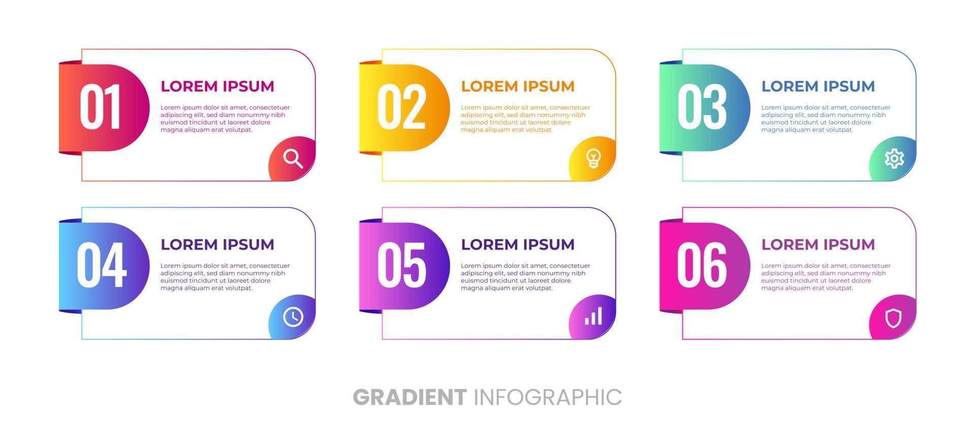 modern färgglad gradient infographic vektor