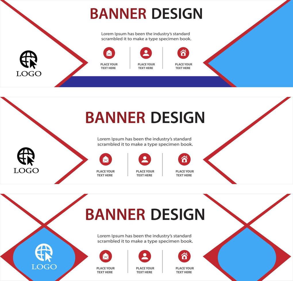 corporate business banner mall horisontell reklam business banner layout mall platt design set för design, affärer, utbildning, reklam. vektor