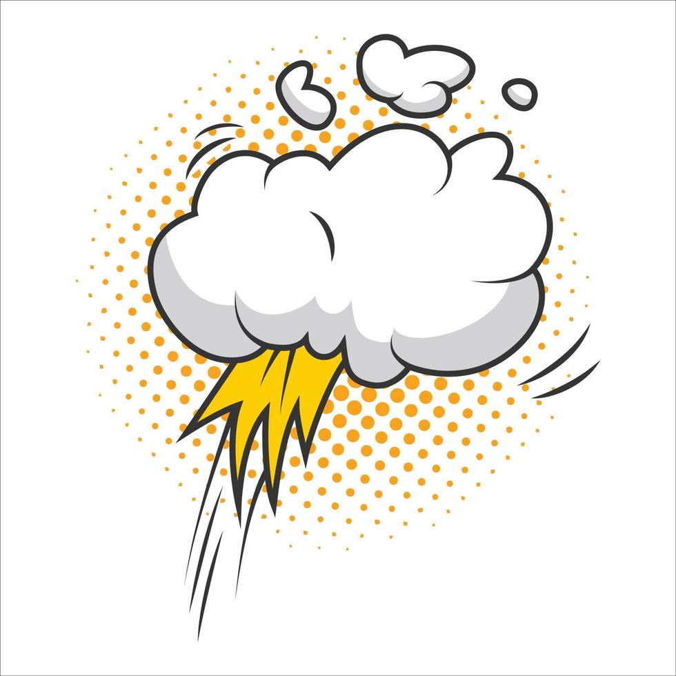 Cloud-ClipArt mit Comic- oder Cartoon-Konzept vektor