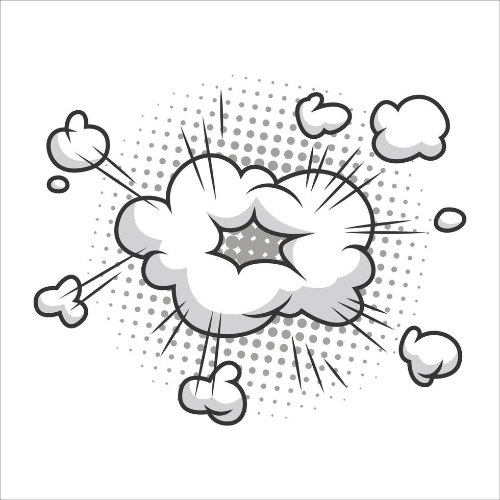 Cloud-ClipArt mit Comic- oder Cartoon-Konzept vektor