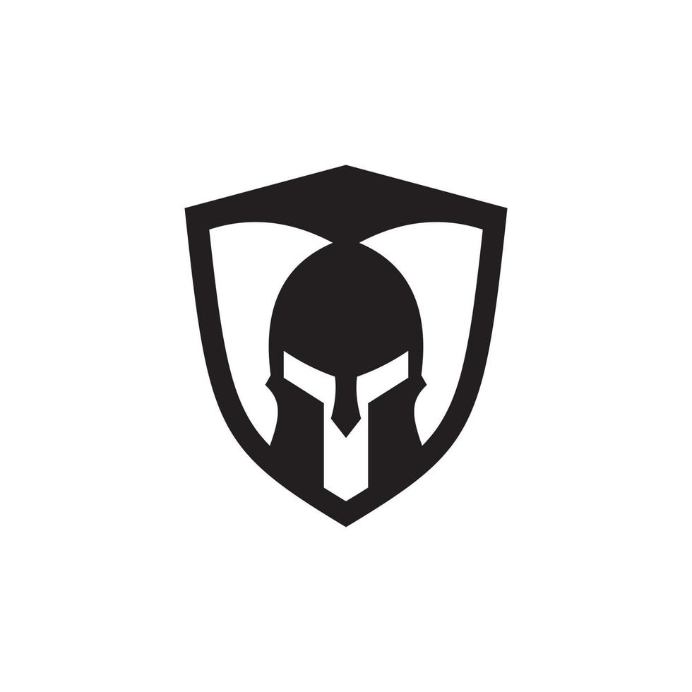 spartanisches Krieger-Logo-Template-Design, Symbol spartanisch, Helm spartanisch. vektor