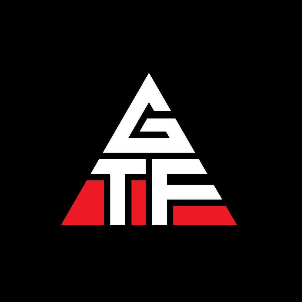 GTF-Dreieck-Buchstaben-Logo-Design mit Dreiecksform. GTF-Dreieck-Logo-Design-Monogramm. GTF-Dreieck-Vektor-Logo-Vorlage mit roter Farbe. gtf dreieckiges logo einfaches, elegantes und luxuriöses logo. vektor