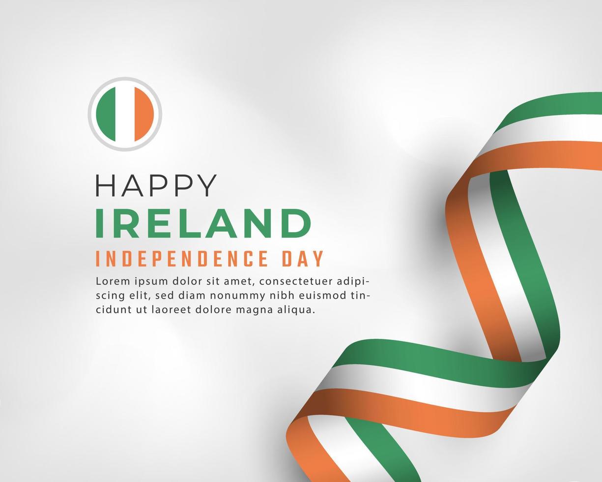 glücklicher irischer unabhängigkeitstag am 24. april feiervektordesignillustration. vorlage für poster, banner, werbung, grußkarte oder druckgestaltungselement vektor
