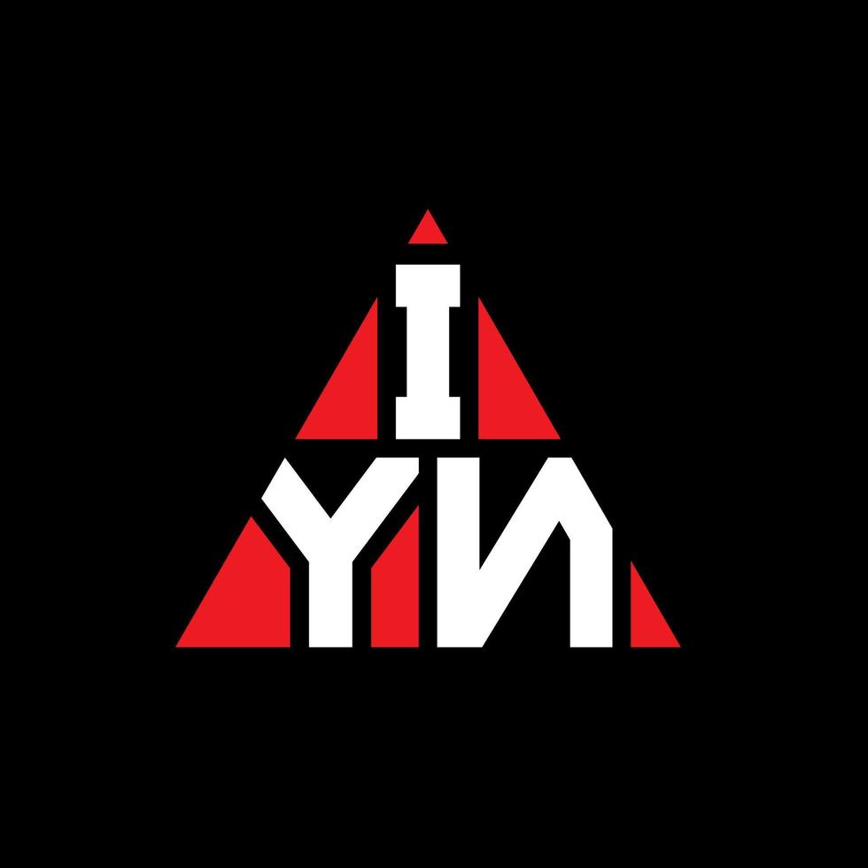 iyn triangel bokstavslogotypdesign med triangelform. iyn triangel logotyp design monogram. iyn triangel vektor logotyp mall med röd färg. iyn triangulär logotyp enkel, elegant och lyxig logotyp.