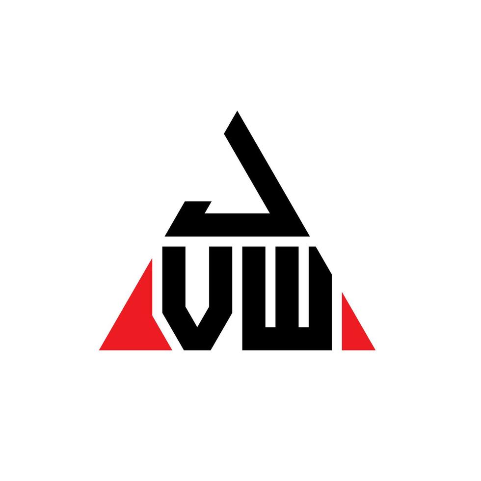 jvw triangel bokstavslogotypdesign med triangelform. jvw triangel logotyp design monogram. jvw triangel vektor logotyp mall med röd färg. jvw triangulär logotyp enkel, elegant och lyxig logotyp.