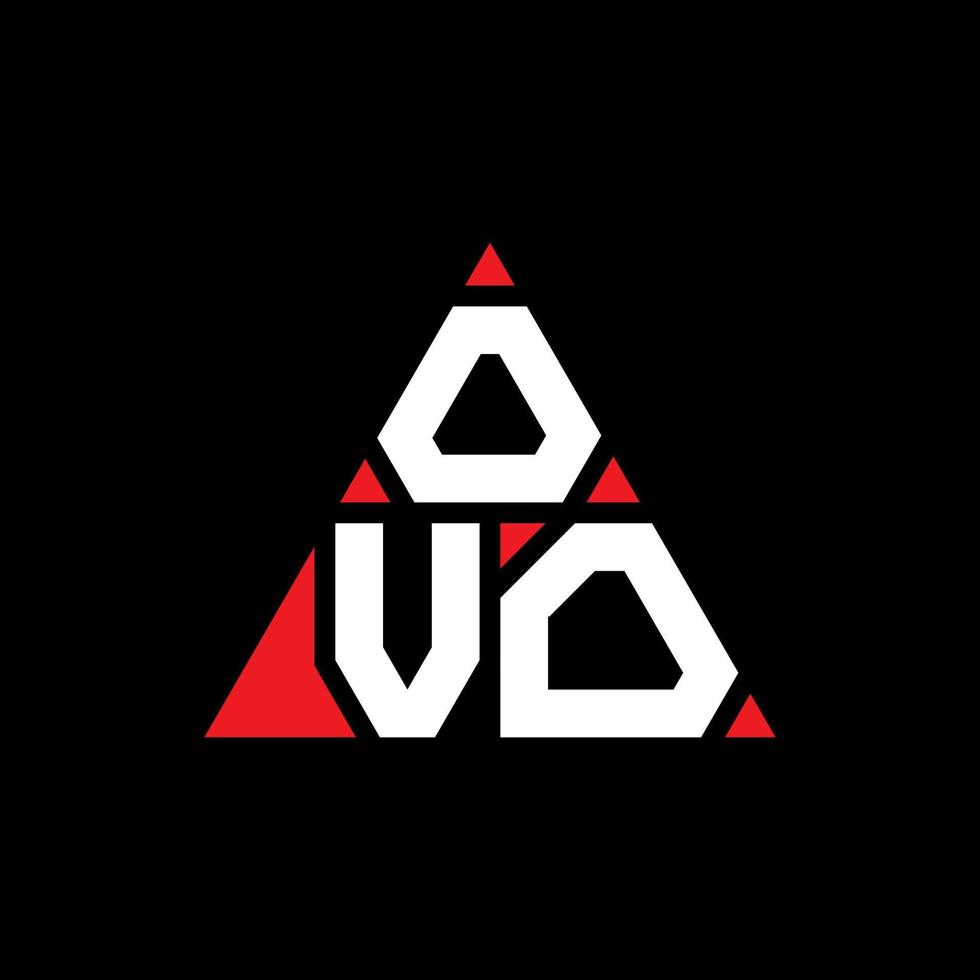 ovo triangel bokstavslogotypdesign med triangelform. ovo triangel logotyp design monogram. ovo triangel vektor logotyp mall med röd färg. ovo triangulär logotyp enkel, elegant och lyxig logotyp.