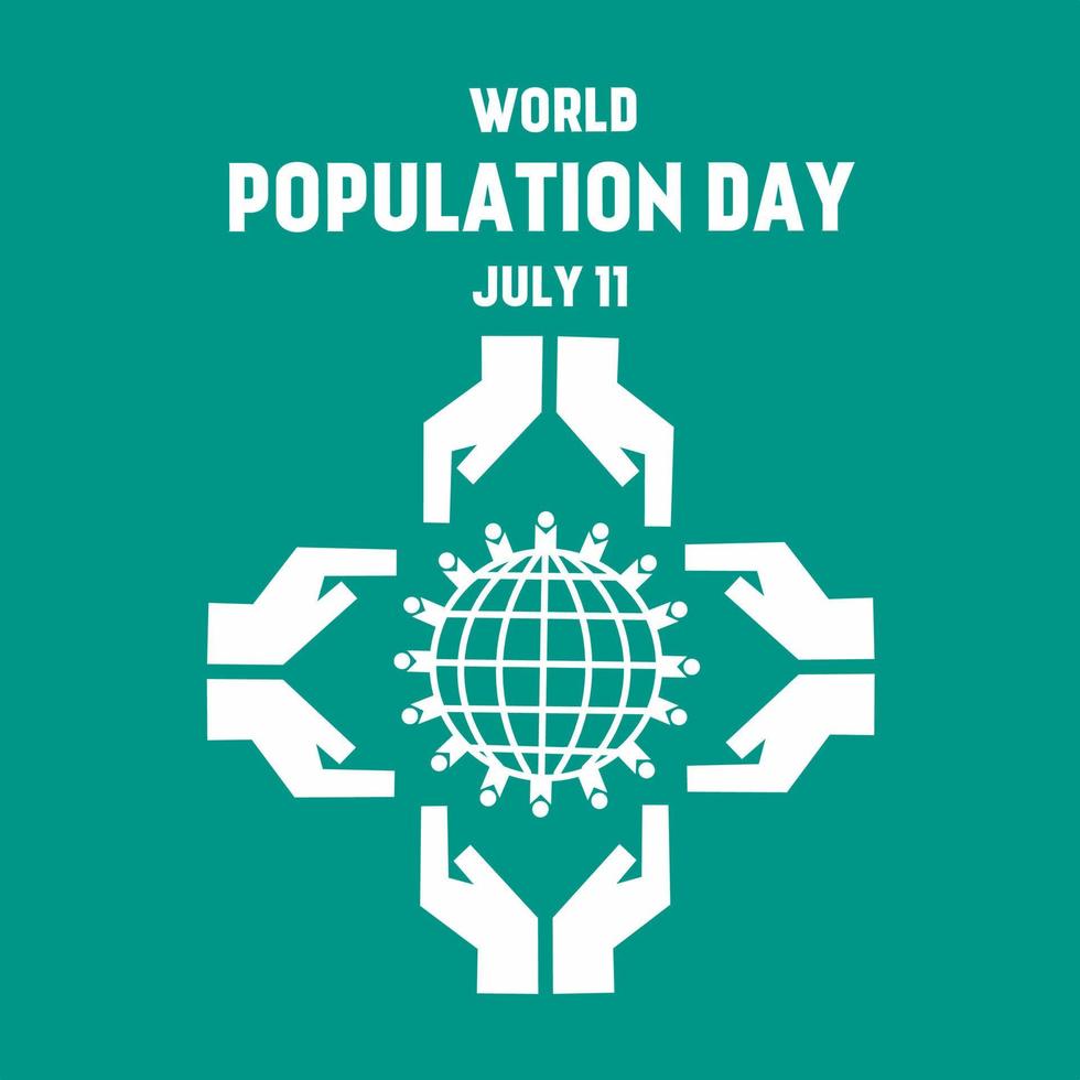 illustration av världens befolkningsdag hälsning-11 juli vektor