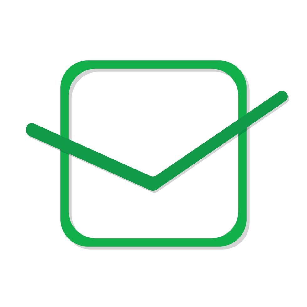 Häkchen rechts Vektorsymbol. grünes Checklisten-Vektordesign. Häkchen-Symbol für Business, Büro, Poster, Webdesign. flache Abbildung vektor